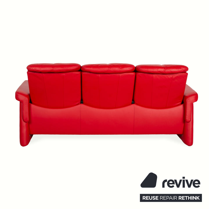 Stressless Legend Dreisitzer Leder Sofa Rot manuelle Funktion Couch