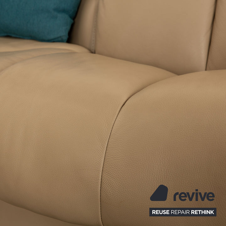 Stressless Legend Leather Corner Sofa Brown Beige Sofa Couch manual function