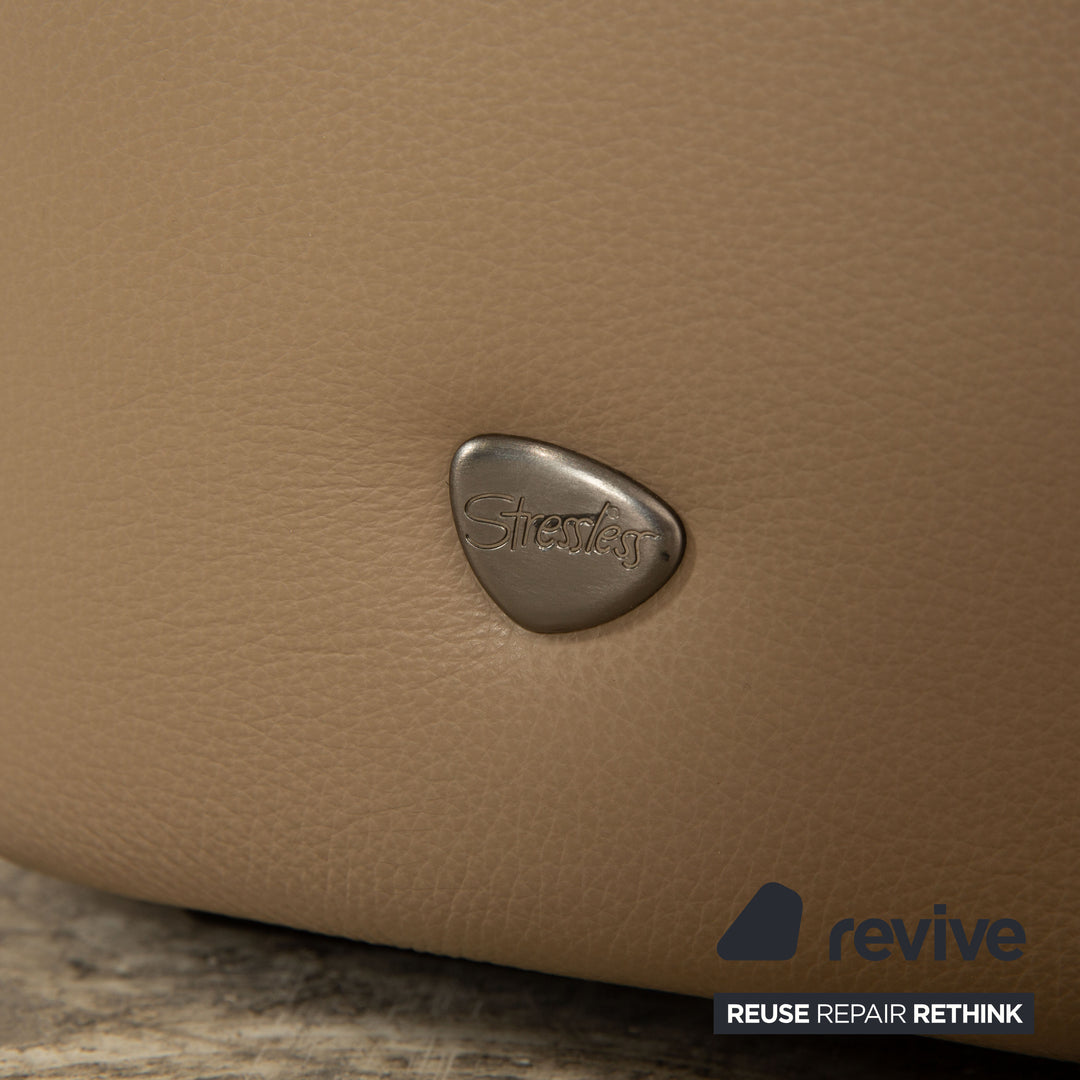 Stressless Legend Leather Corner Sofa Brown Beige Sofa Couch manual function