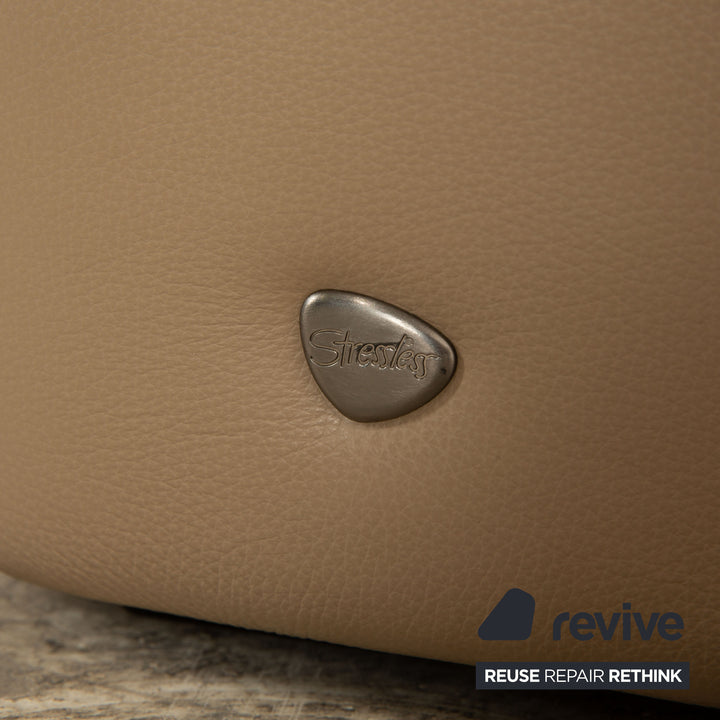 Stressless Legend Leather Corner Sofa Brown Beige Sofa Couch manual function