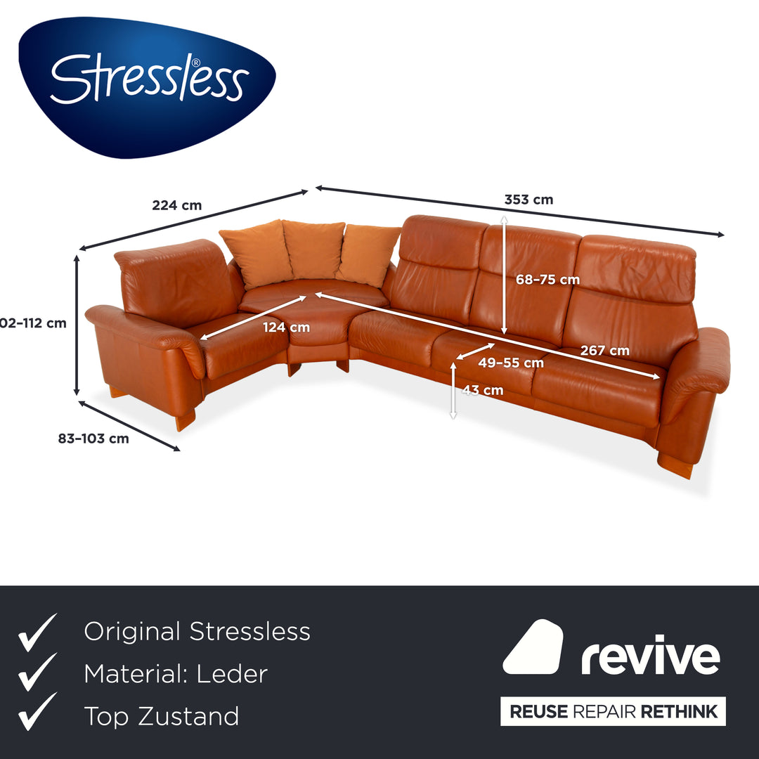 Canapé d'angle en cuir Stressless Legend, marron