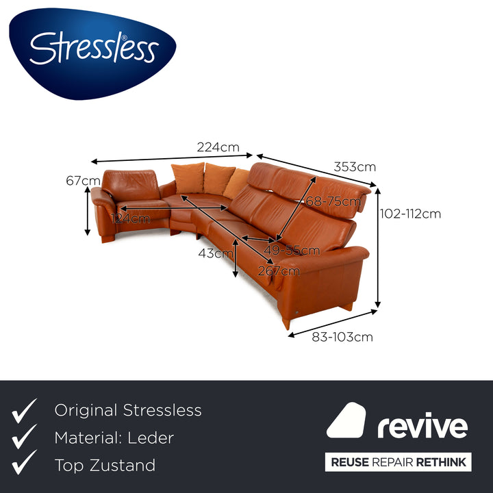 Stressless Legend Leather Corner Sofa Brown Sofa Couch