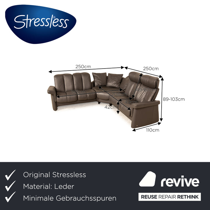 Stressless Legend Leder Ecksofa Schwarz manuelle Funktion Sofa Couch