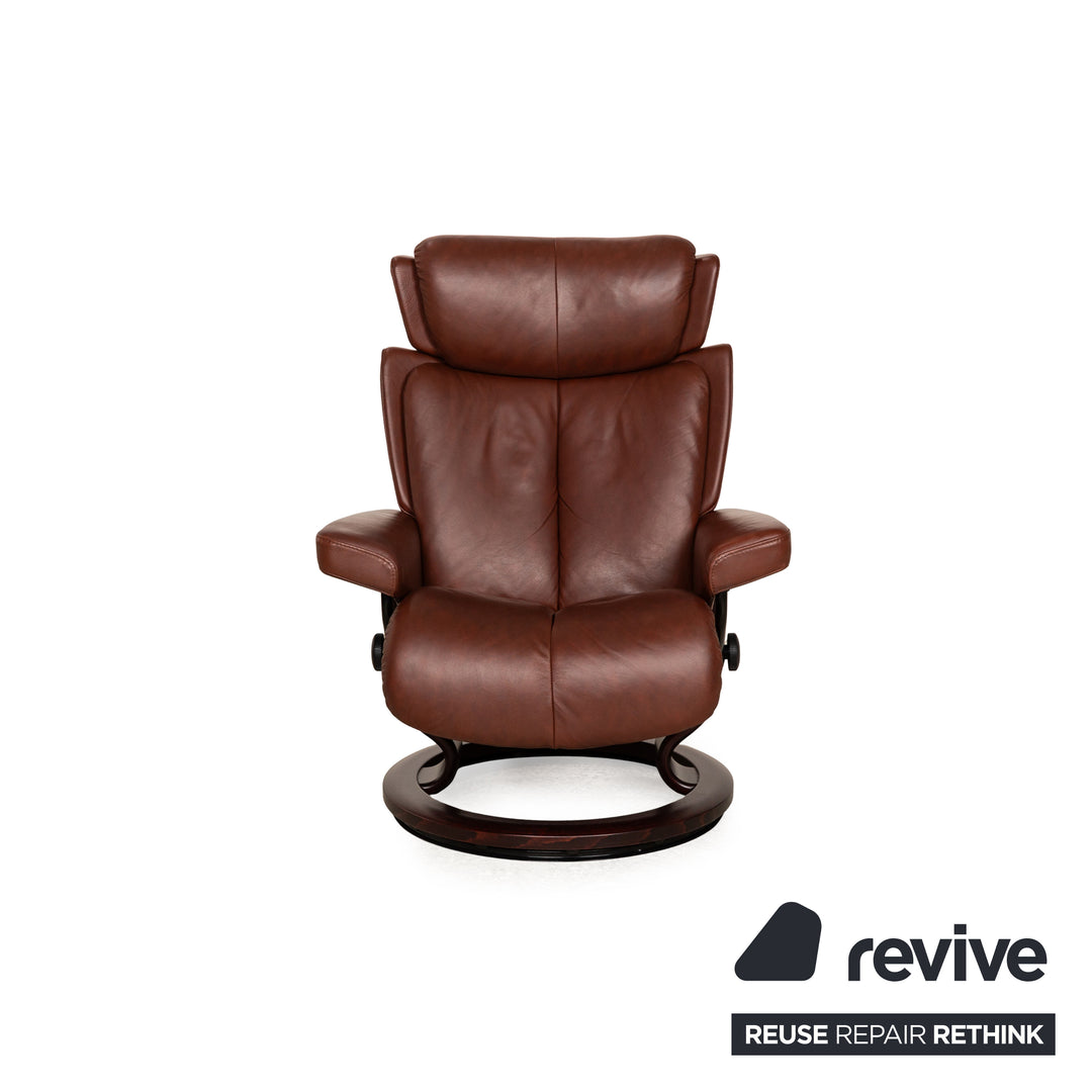 Stressless Magic Leather Armchair Brown incl. Stool