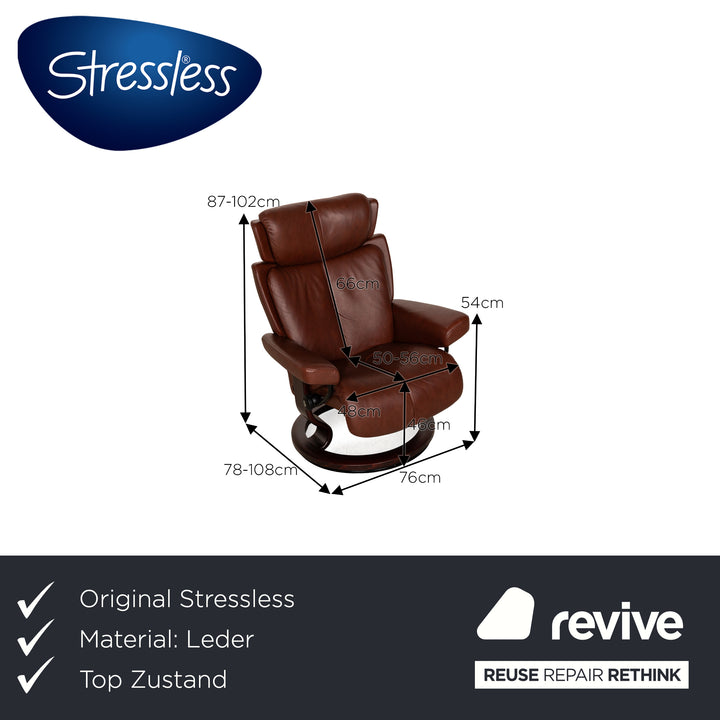 Stressless Magic Leather Armchair Brown incl. Stool