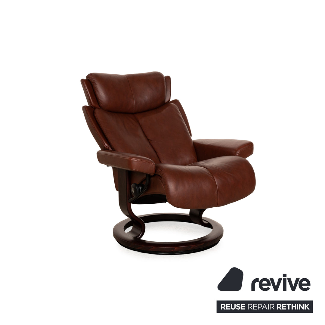 Stressless Magic Leather Armchair Brown incl. Stool