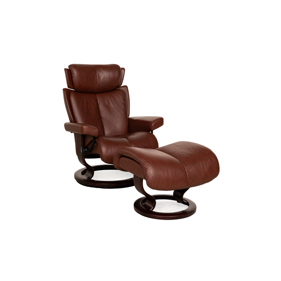 Stressless Magic Leather Armchair Brown incl. Stool