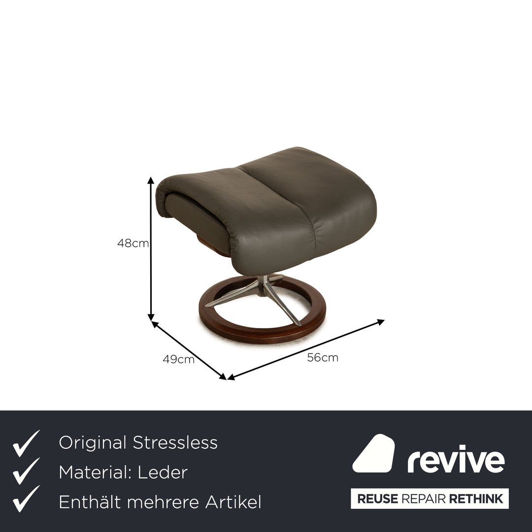 Stressless Magic Leder Sessel Garnitur inkl. Hocker Grau Größe M