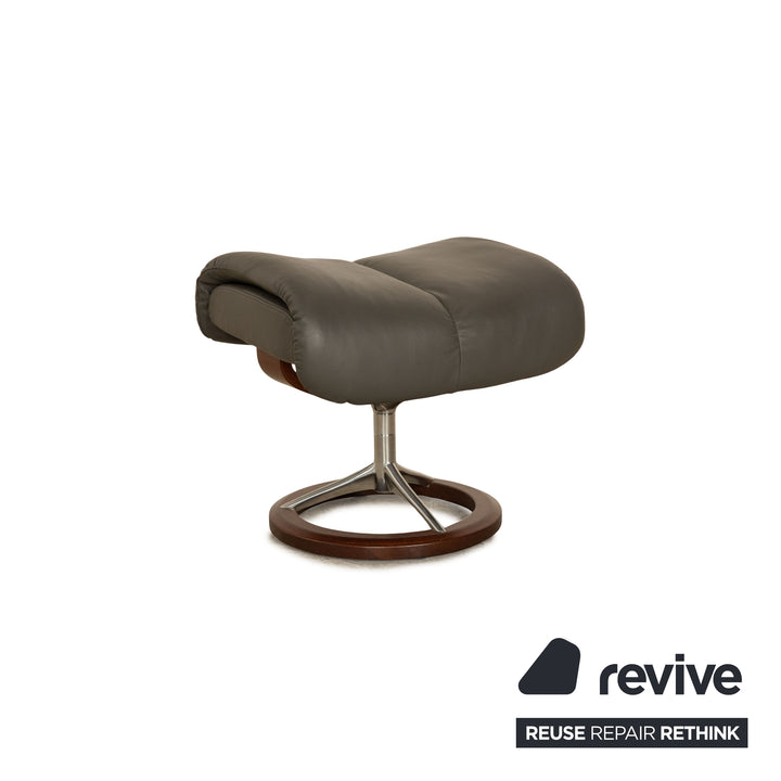 Stressless Magic Leder Sessel Garnitur inkl. Hocker Grau Größe M