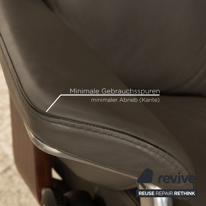 Stressless Magic Leder Sessel Garnitur inkl. Hocker Grau Größe M