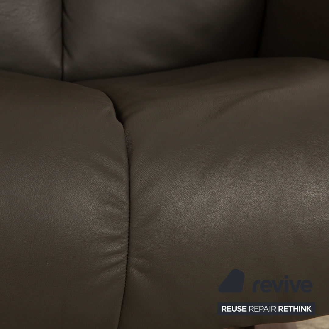 Stressless Magic Leder Sessel Garnitur inkl. Hocker Grau Größe M