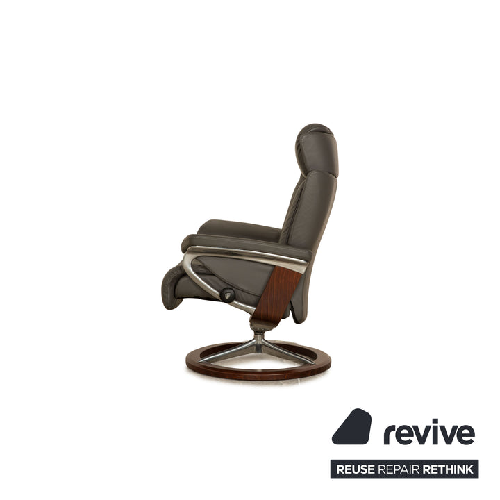 Stressless Magic Leder Sessel Garnitur inkl. Hocker Grau Größe M