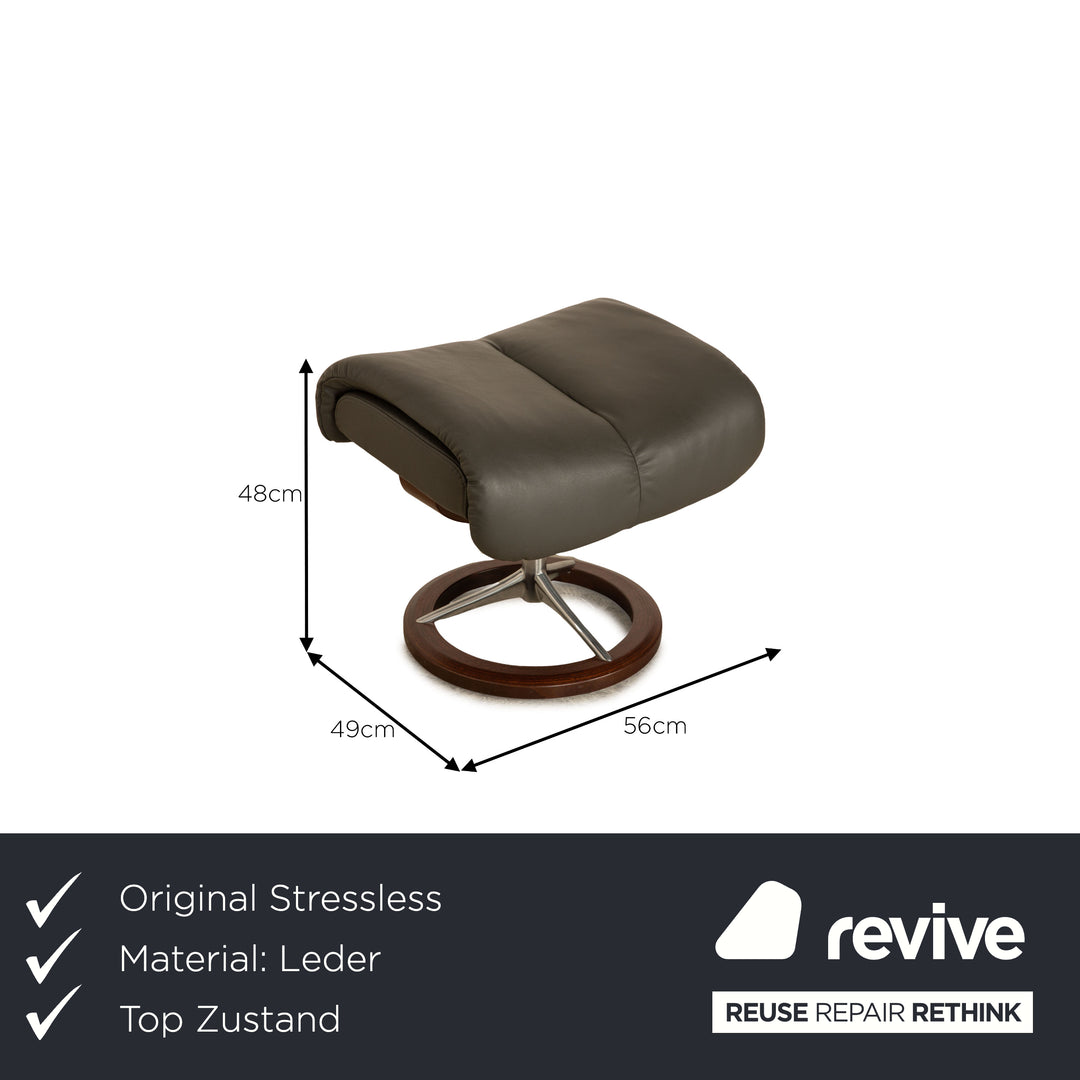 Stressless Magic Leder Sessel inkl. Hocker Grau Größe M