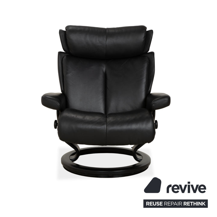Fauteuil inclinable Stressless Magic en cuir noir à commande manuelle