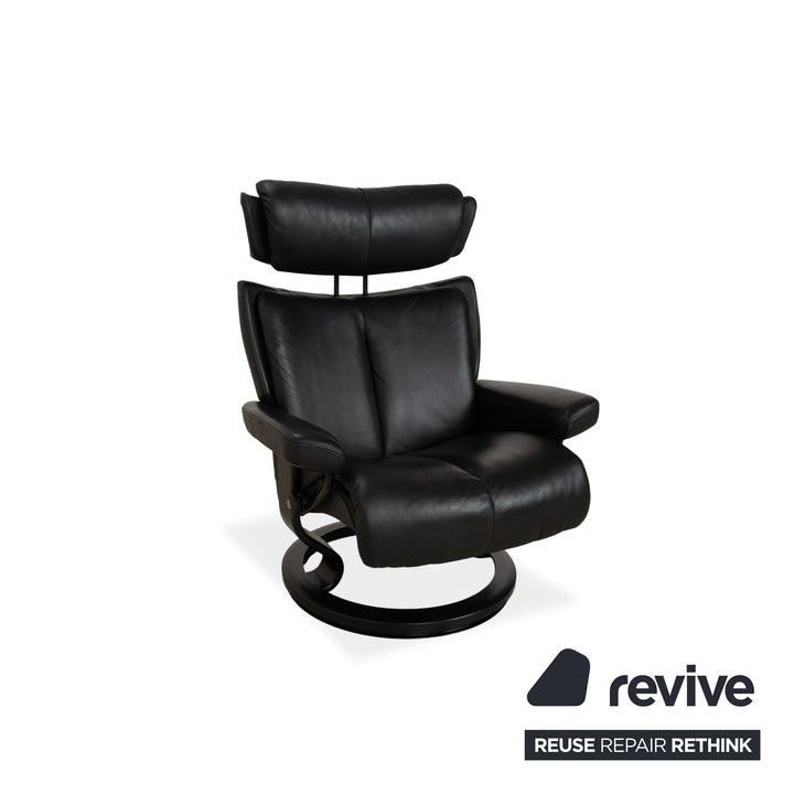 Fauteuil inclinable Stressless Magic en cuir noir à commande manuelle