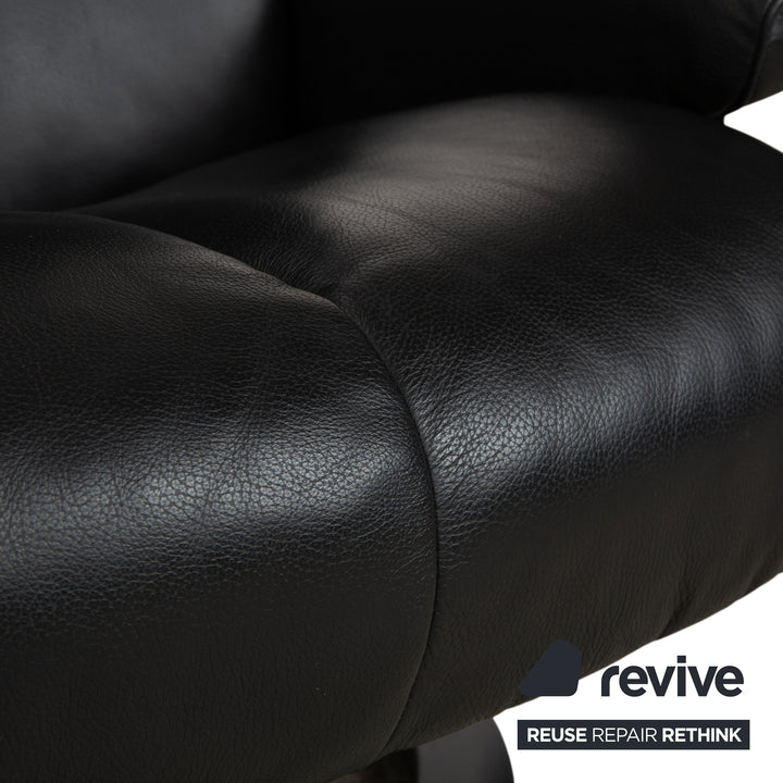 Fauteuil inclinable Stressless Magic en cuir noir à commande manuelle