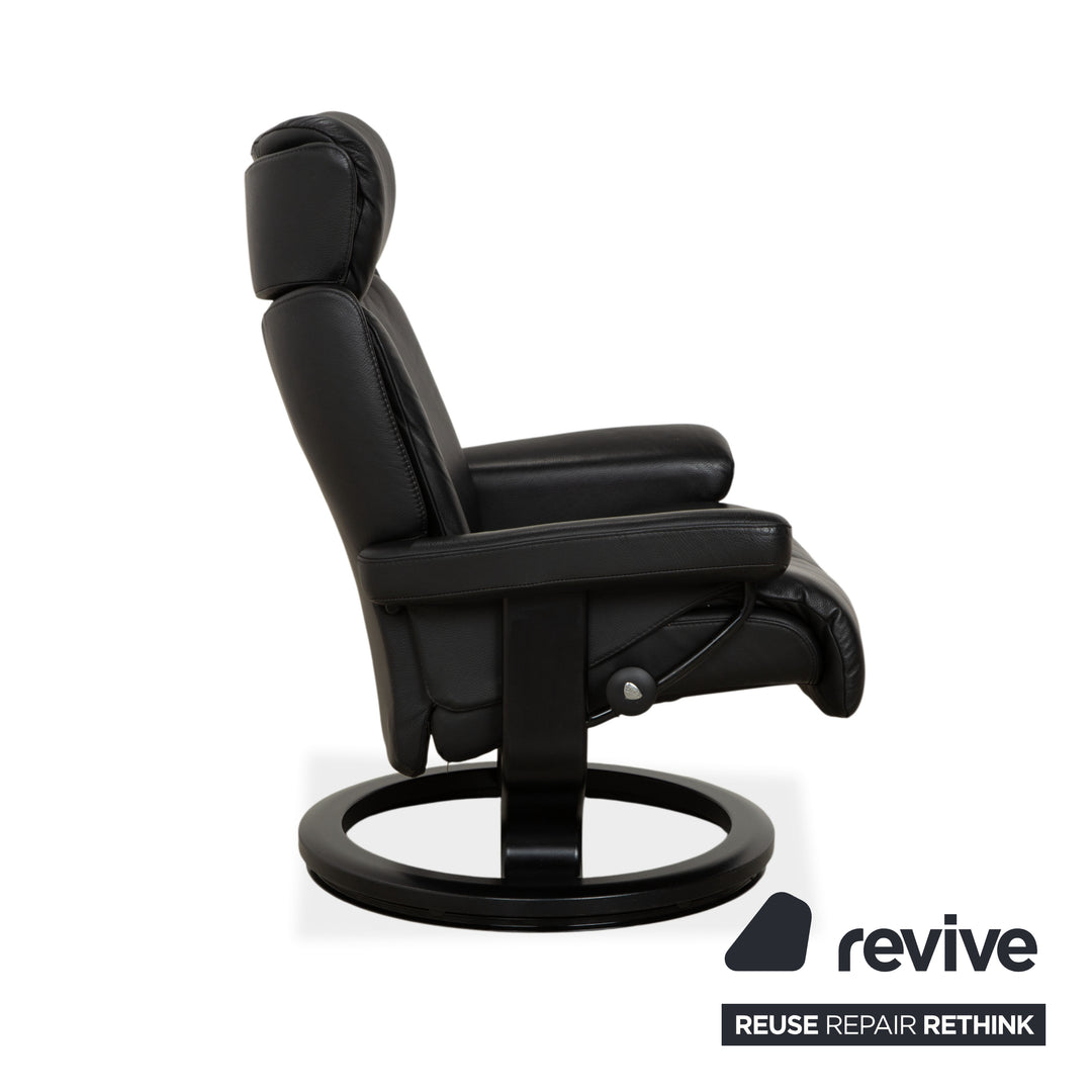 Stressless Magic Leather Recliner Black Manual Function