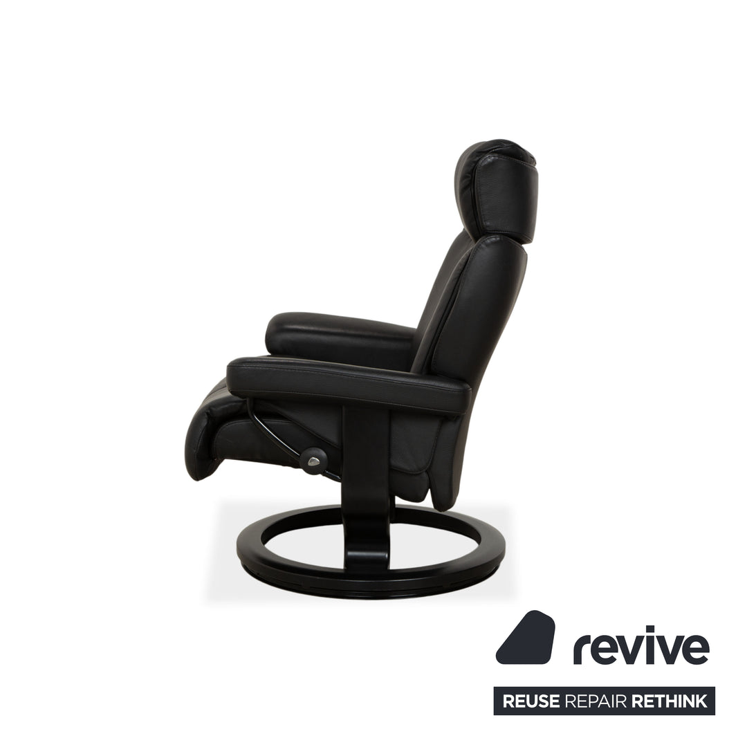 Fauteuil inclinable Stressless Magic en cuir noir à commande manuelle