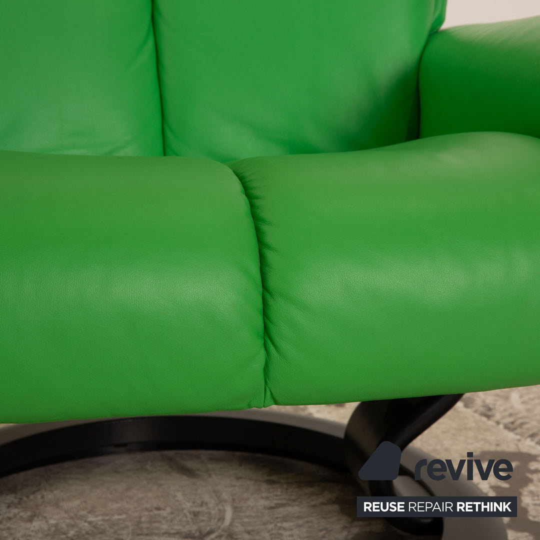 Stressless Magic Power Leder Sessel Grün manuelle Funktion