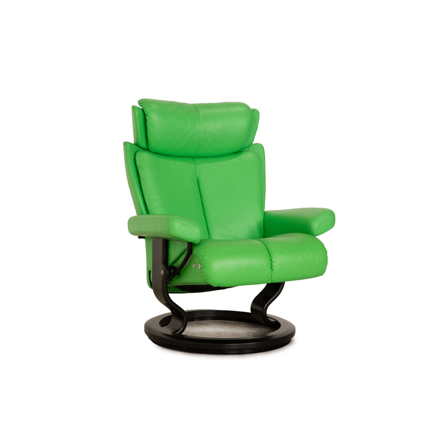 Stressless Magic Power Leder Sessel Grün manuelle Funktion