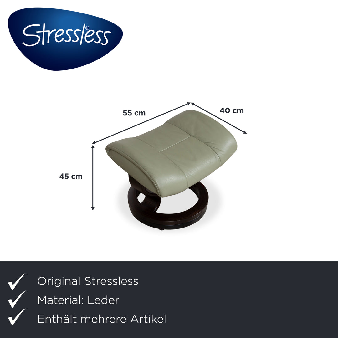 Stressless Mayfair Leder 2x Sessel Grün Salbei inkl. Hocker Relaxfunktion