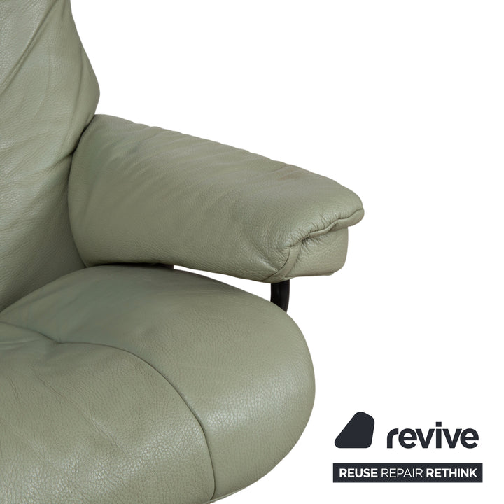 Stressless Mayfair Leder 2x Sessel Grün Salbei inkl. Hocker Relaxfunktion