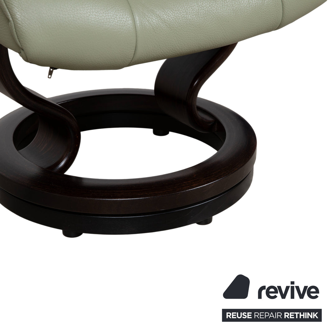 Stressless Mayfair Leder 2x Sessel Grün Salbei inkl. Hocker Relaxfunktion