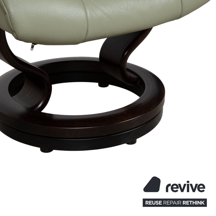 Stressless Mayfair Leder 2x Sessel Grün Salbei inkl. Hocker Relaxfunktion