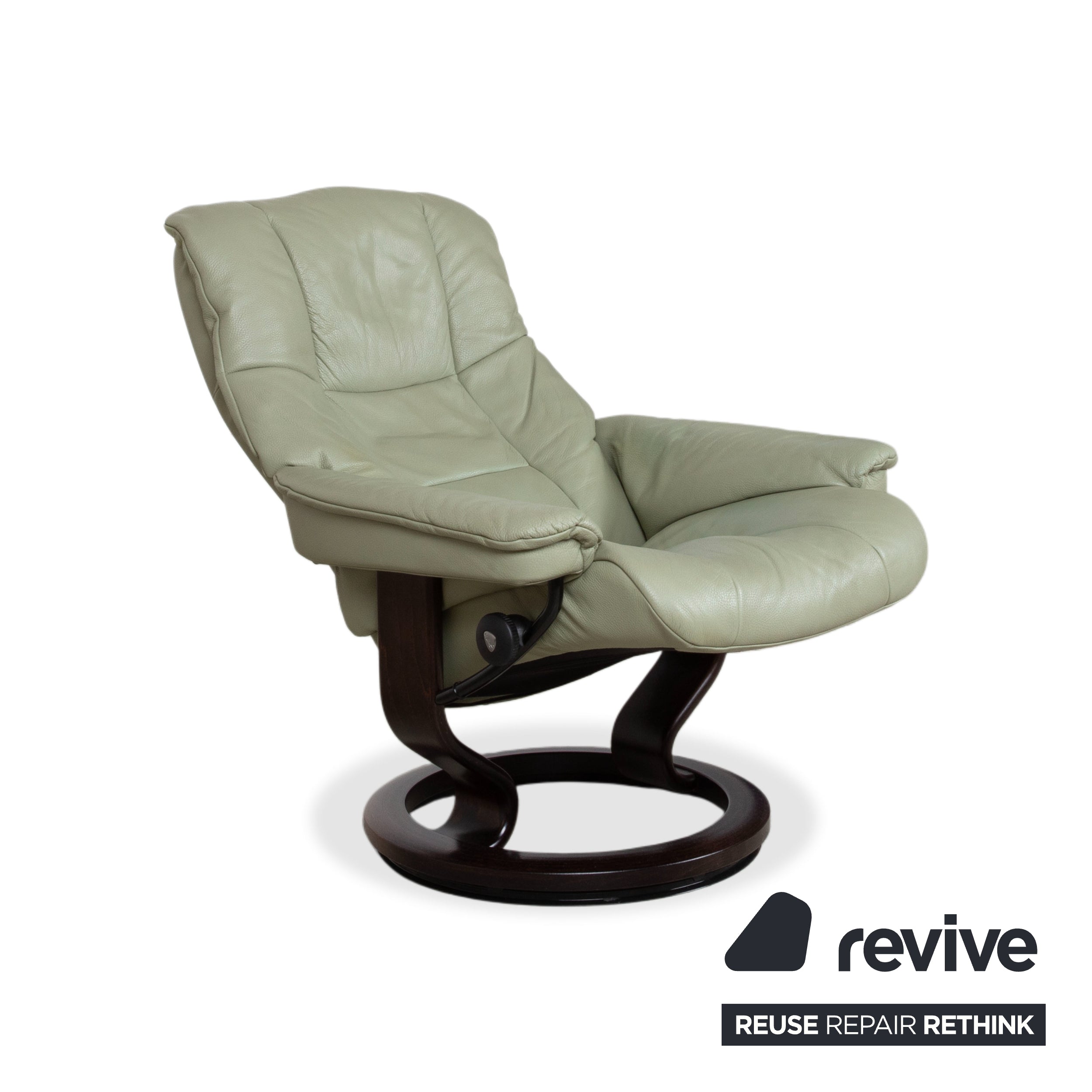 Stressless Mayfair leather 2x armchair sage green incl. footstool recliner function