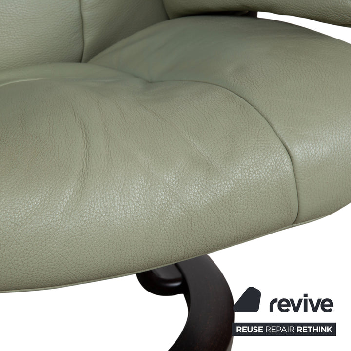 Stressless Mayfair Leder 2x Sessel Grün Salbei inkl. Hocker Relaxfunktion