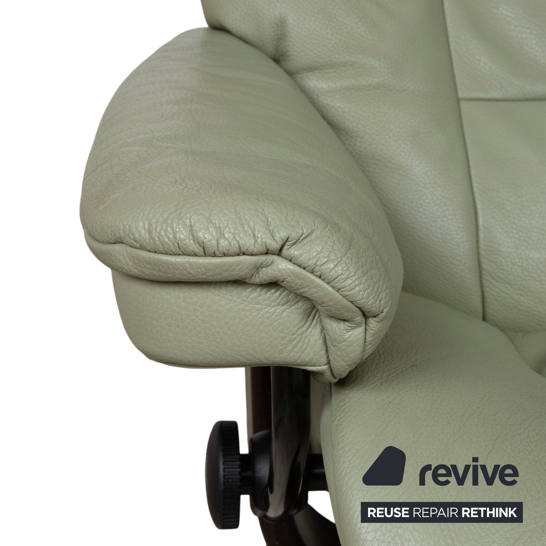 Stressless Mayfair Leder 2x Sessel Grün Salbei inkl. Hocker Relaxfunktion