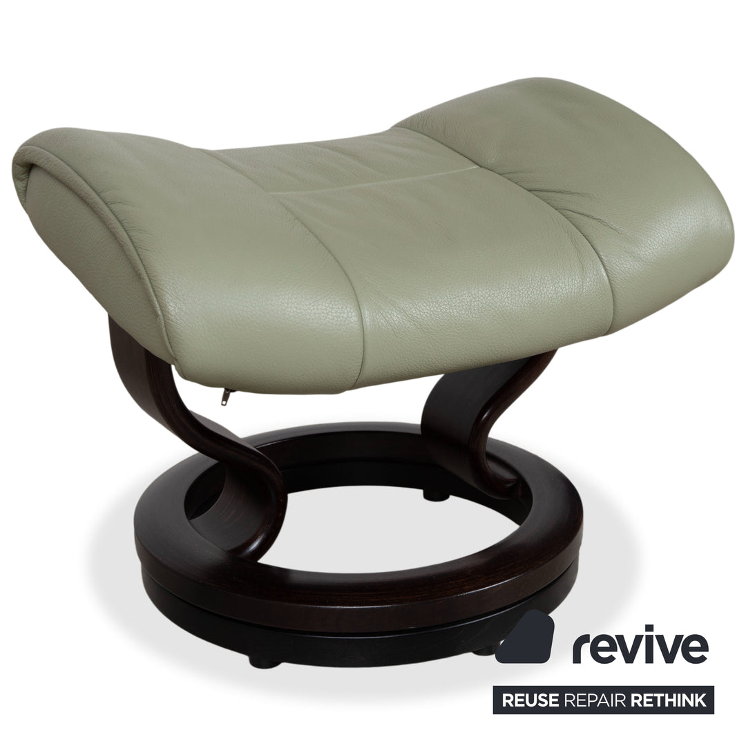 Stressless Mayfair Leder 2x Sessel Grün Salbei inkl. Hocker Relaxfunktion