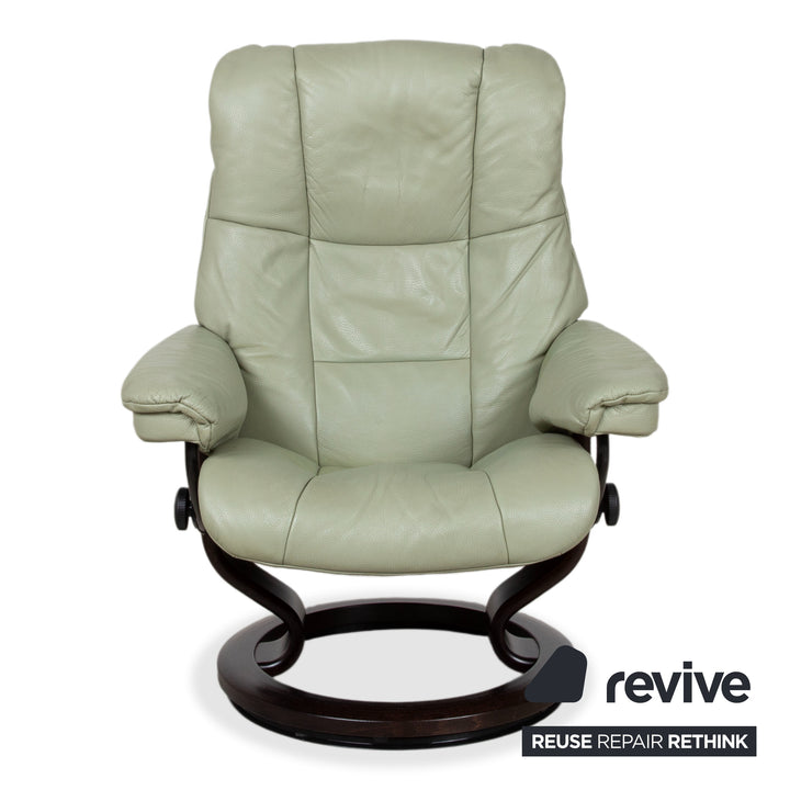 Stressless Mayfair Leder 2x Sessel Grün Salbei inkl. Hocker Relaxfunktion