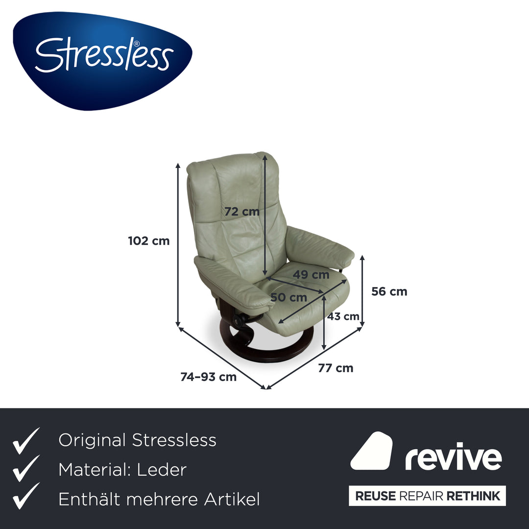 Stressless Mayfair Leder 2x Sessel Grün Salbei inkl. Hocker Relaxfunktion