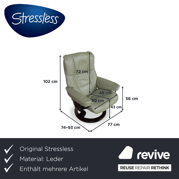 Stressless Mayfair Leder 2x Sessel Grün Salbei inkl. Hocker Relaxfunktion