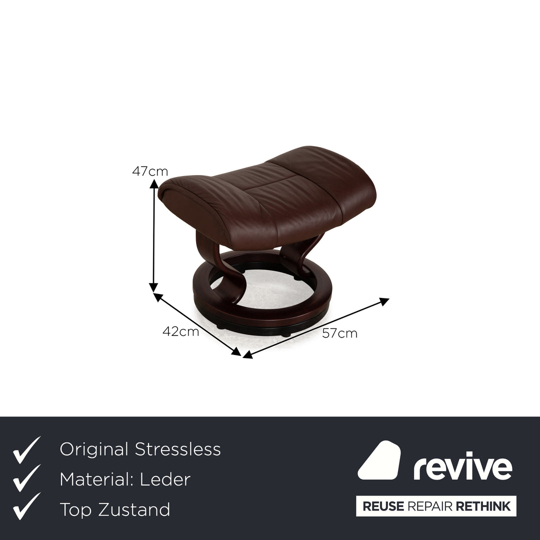 Stressless Mayfair Leather Armchair Brown incl. Stool manual function Relax function