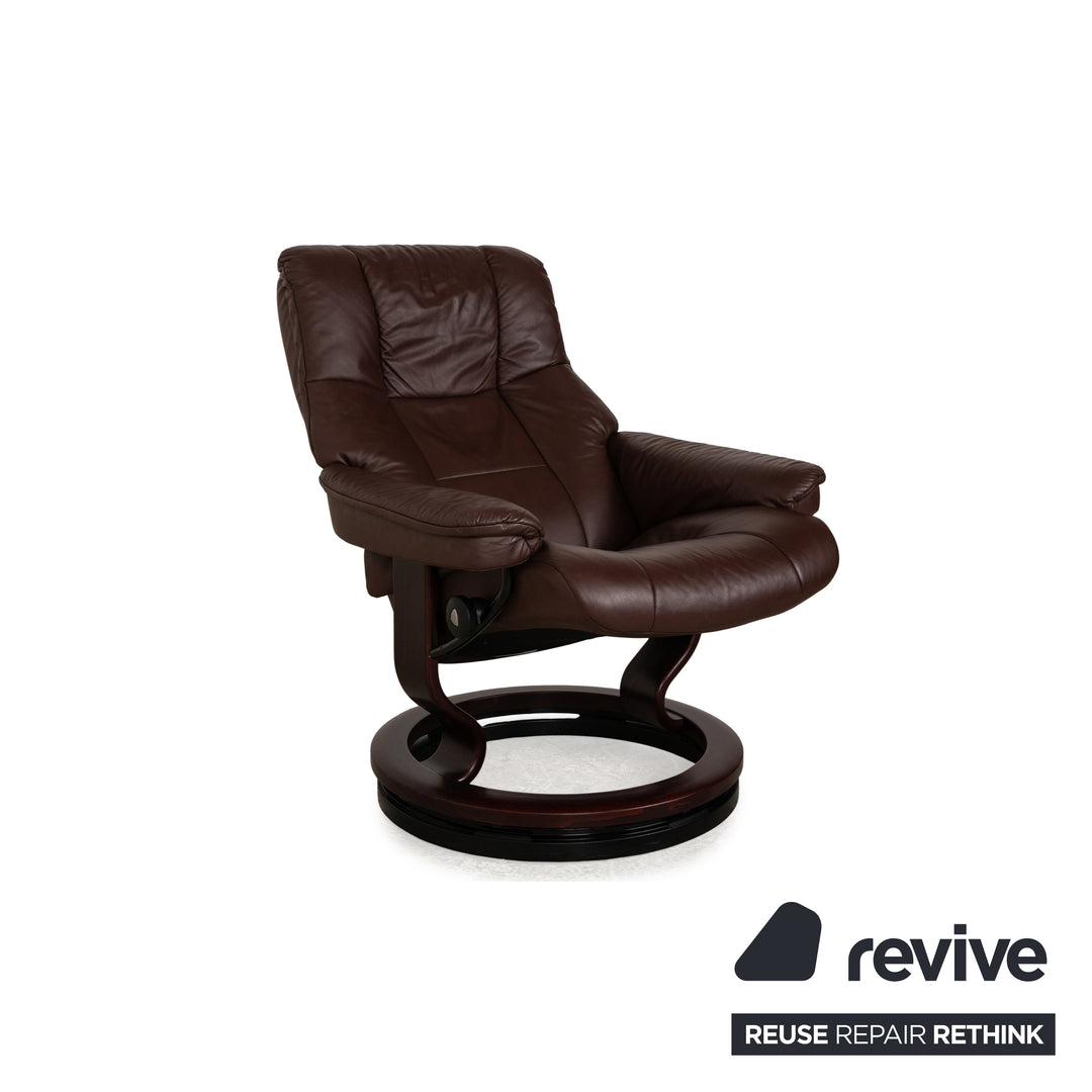 Stressless Mayfair Leather Armchair Brown incl. Stool manual function Relax function