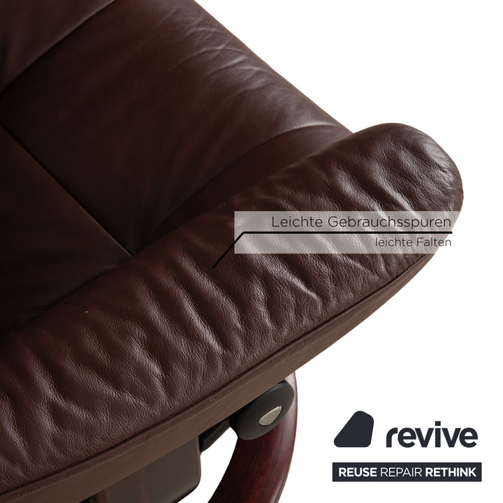 Stressless Mayfair Leather Armchair Brown incl. Stool manual function Relax function