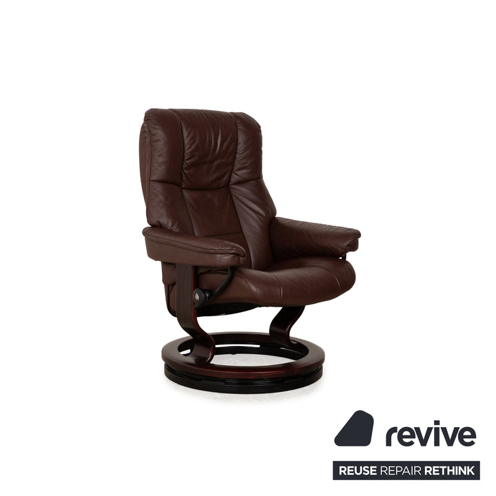 Stressless Mayfair Leather Armchair Brown incl. Stool manual function Relax function