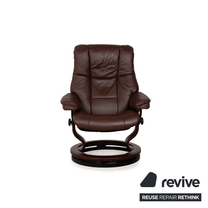 Stressless Mayfair Leather Armchair Brown incl. Stool manual function Relax function