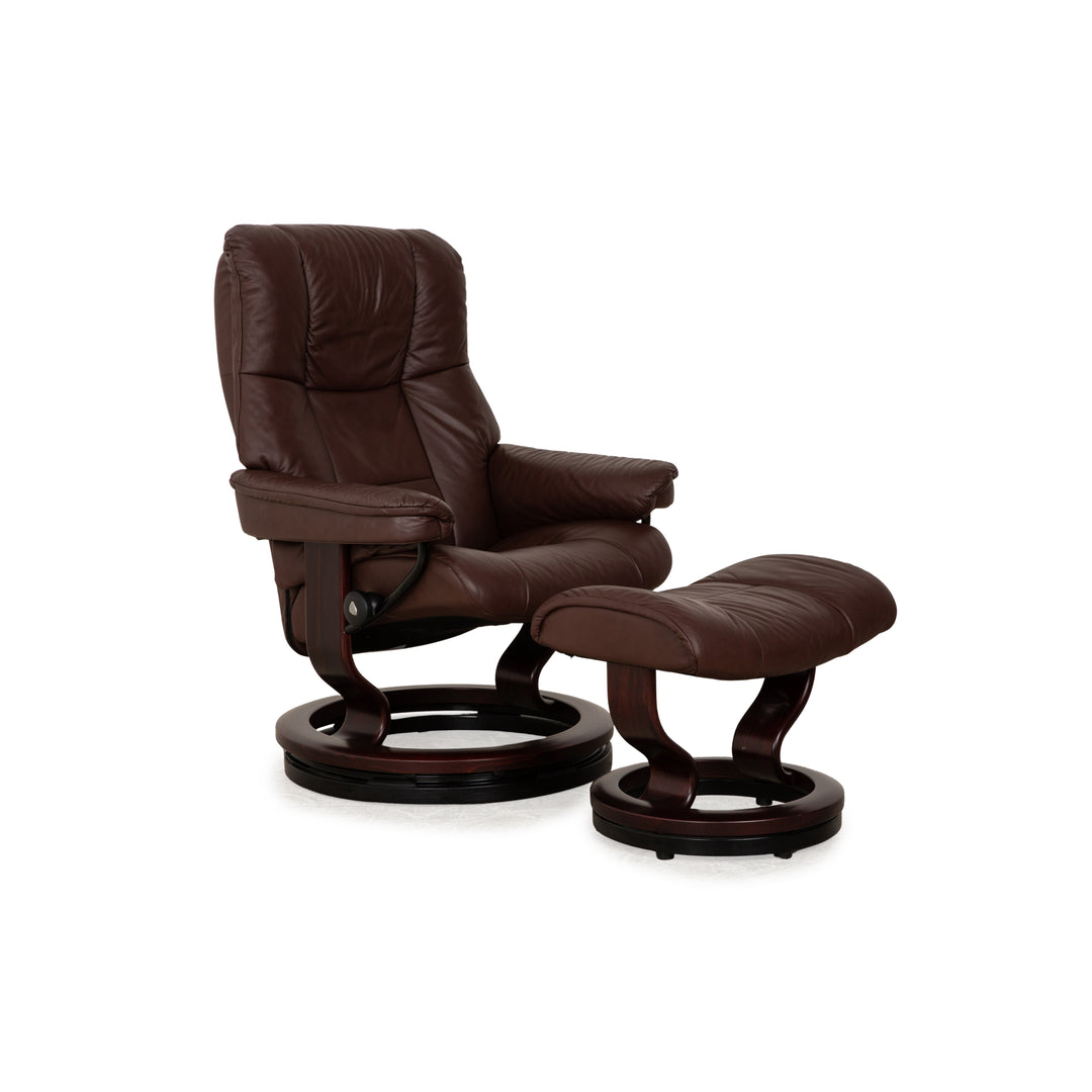 Stressless Mayfair Leather Armchair Brown incl. Stool manual function Relax function