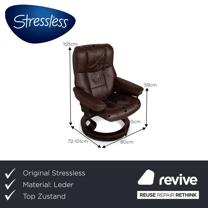 Stressless Mayfair Leather Armchair Brown incl. Stool manual function Relax function