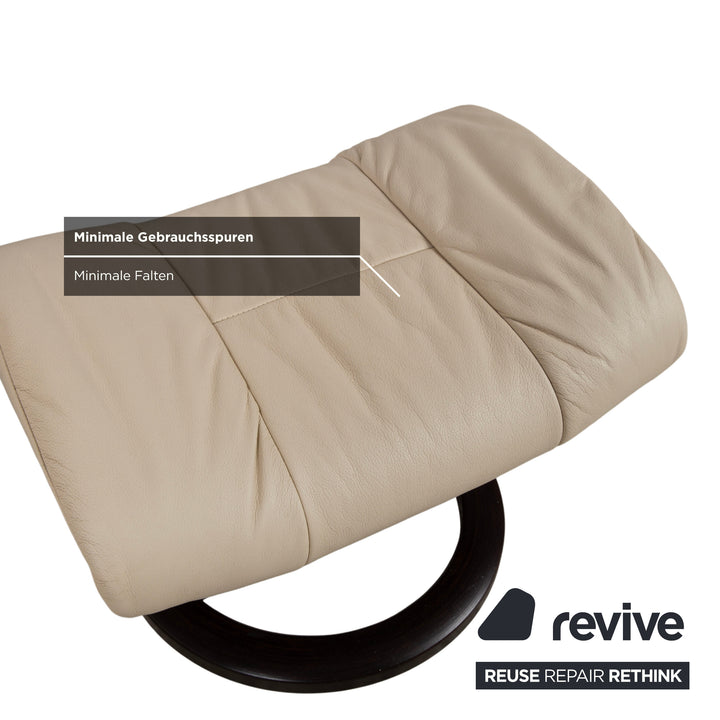 Stressless Mayfair Leder Sessel Creme Beige Eierschale Größe S