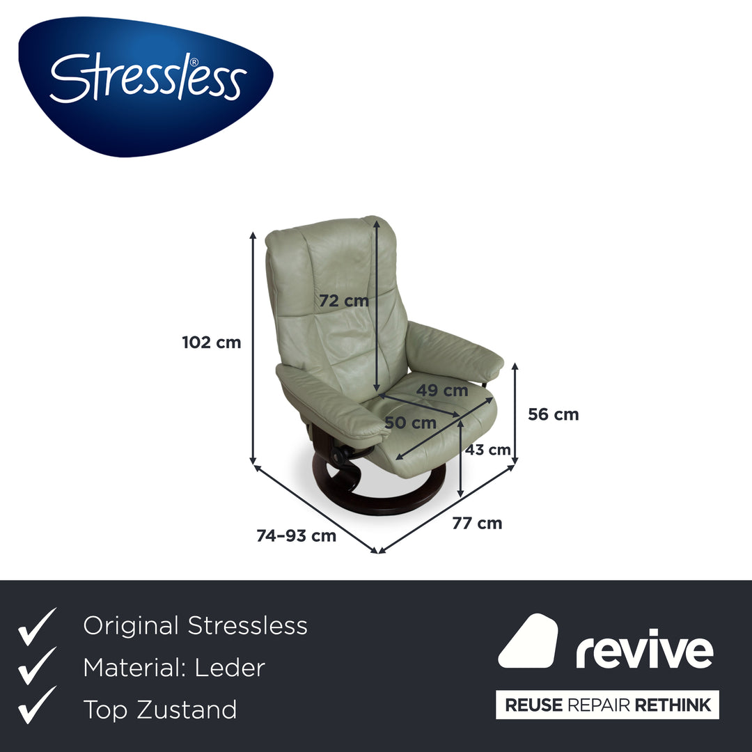 Stressless Mayfair Leder Sessel Grün Salbei inkl. Hocker Relaxfunktion