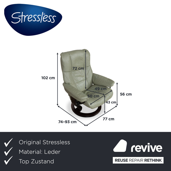 Stressless Mayfair Leder Sessel Grün Salbei inkl. Hocker Relaxfunktion