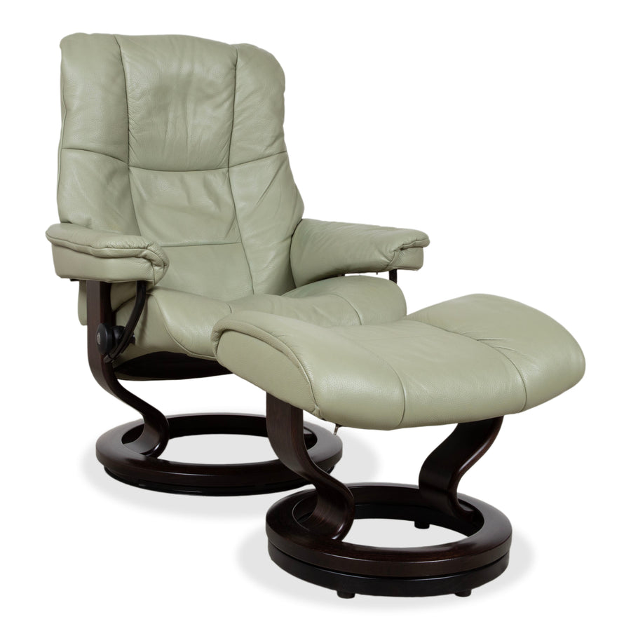 Stressless Mayfair Leder Sessel Grün Salbei inkl. Hocker Relaxfunktion
