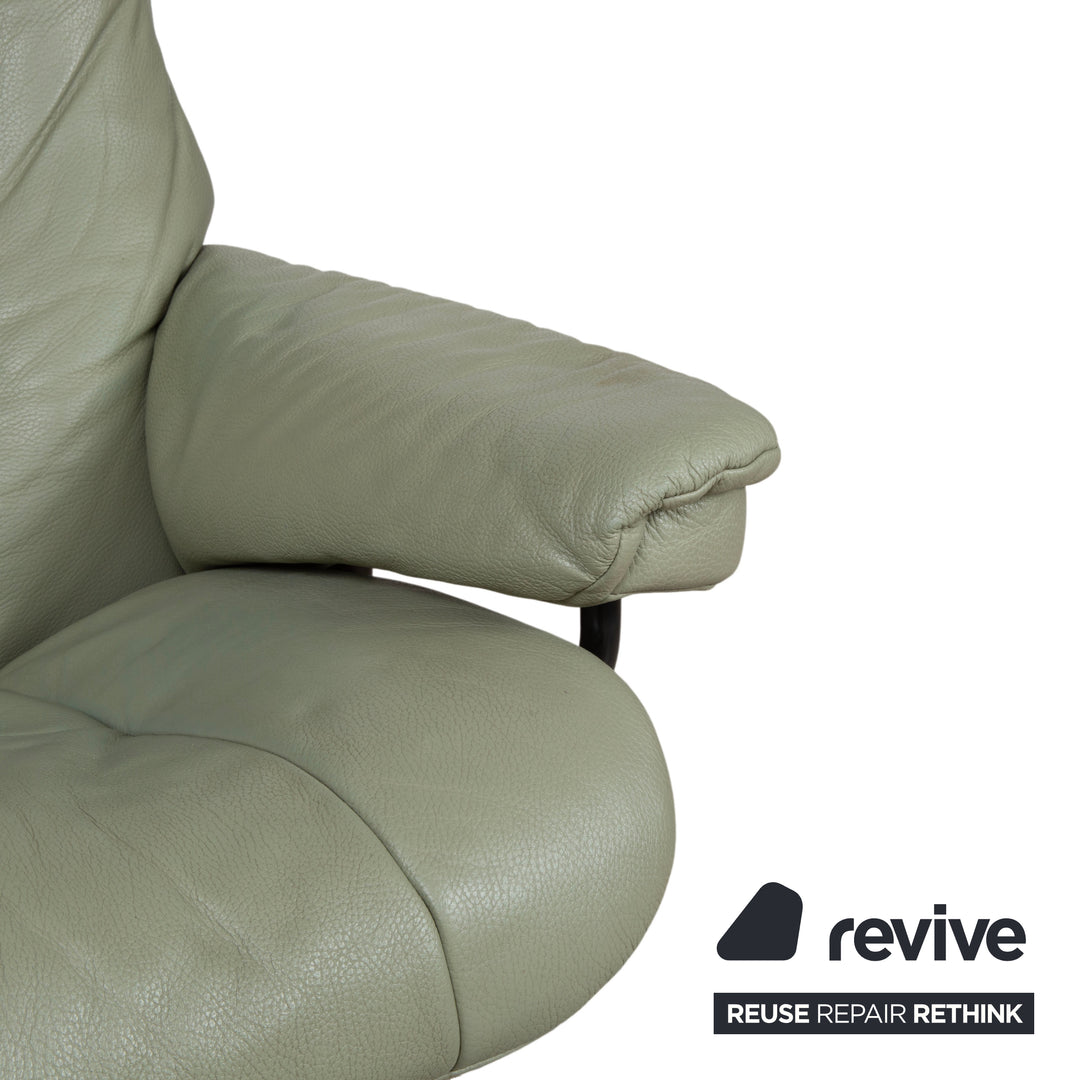 Stressless Mayfair Leder Sessel Grün Salbei inkl. Hocker Relaxfunktion