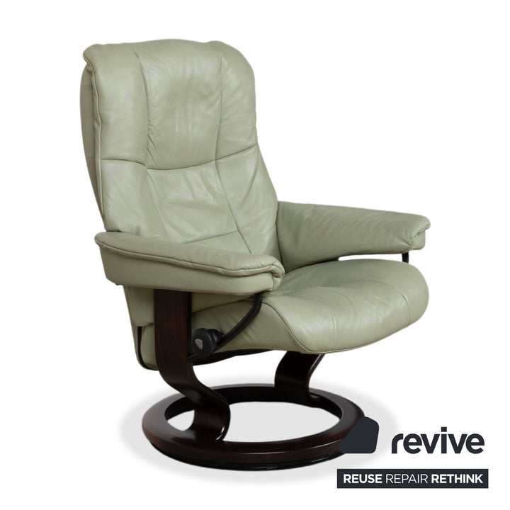 Stressless Mayfair Leder Sessel Grün Salbei inkl. Hocker Relaxfunktion