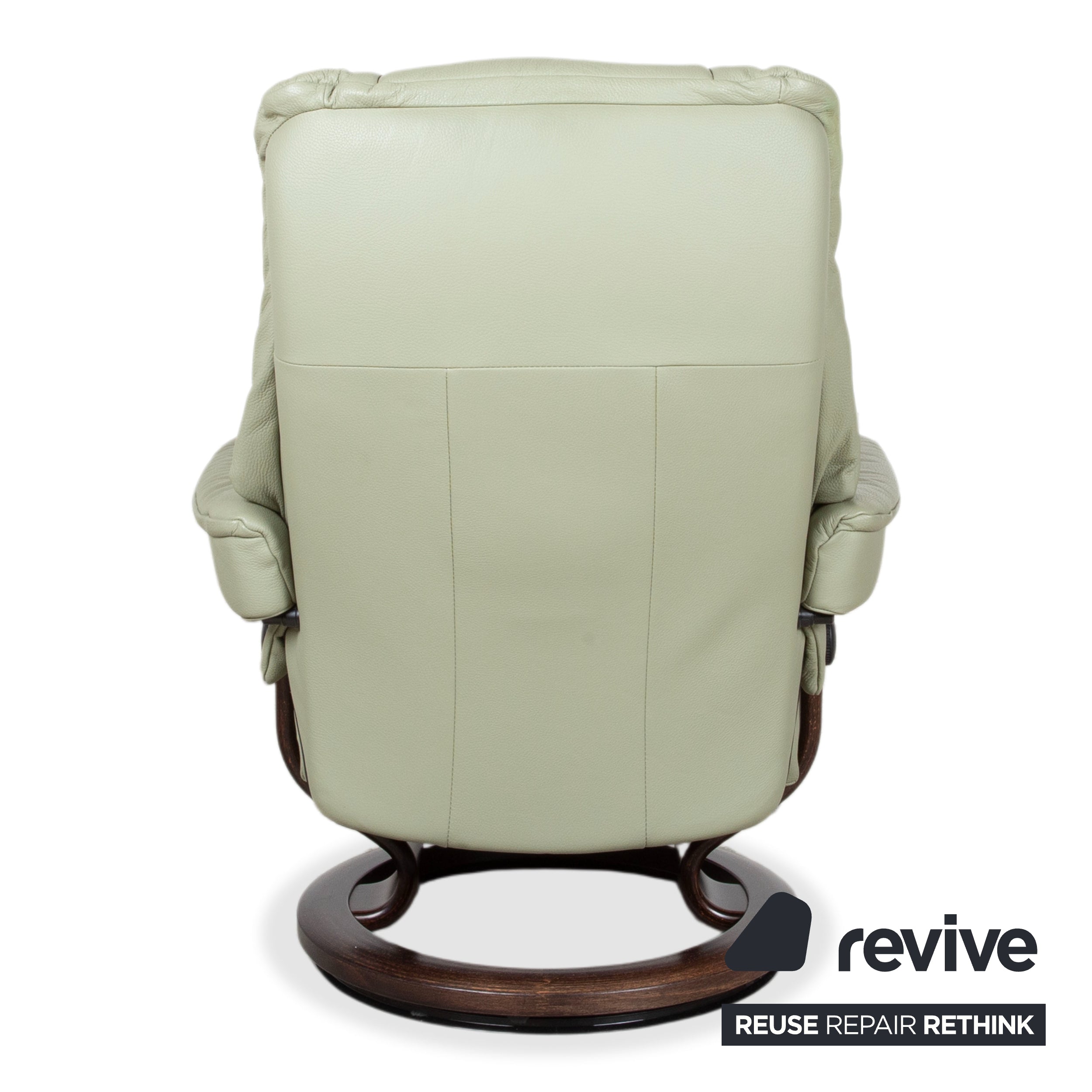 Stressless Mayfair leather recliner sage green incl. footstool with relax function