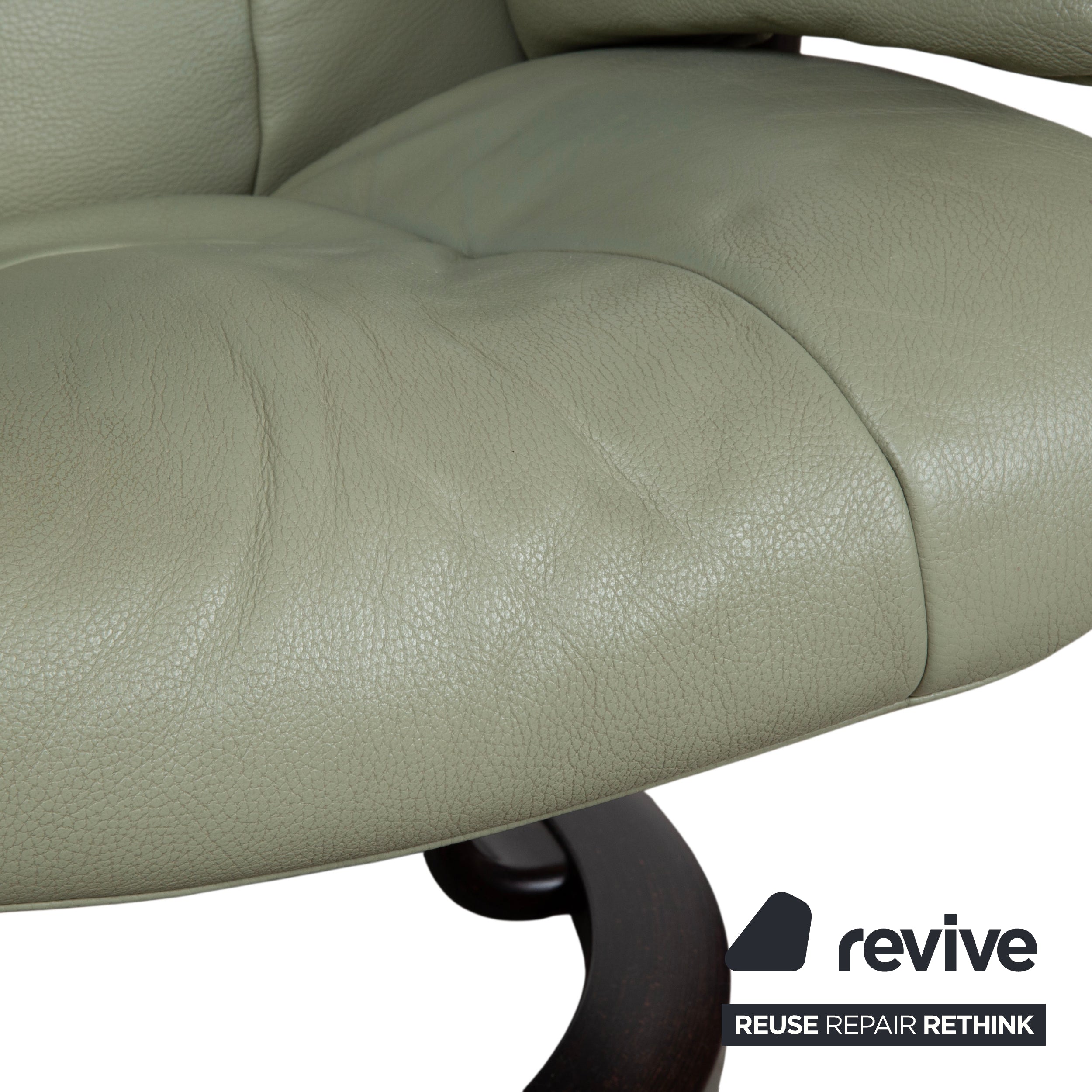Stressless Mayfair leather recliner sage green incl. footstool with relax function